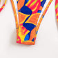 Allover Graphic Triangle Tie Side Boho Bikini Swimsuit