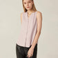 Dusty Purple Sleeveless V-Neck Cotton Blended Fold Pleated Top