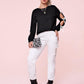 Round Neck Cut Out Sleeve Bow Detail Top