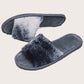 Open Toe Fluffy Faux Fur Slippers
