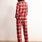 Plaid Button Front Pyjama Sleepwear Set