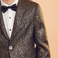 Single Breasted Notched Collar Textured Blazer