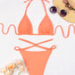 Halter Neck Ring Linked Triangle Thong Bikini Swimwear