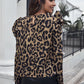 Round Neck Gigot Sleeve Leopard Top
