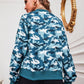 Baseball Collar Camo Print Zip-up Bomber Jacket