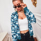 Baseball Collar Camo Print Zip-up Bomber Jacket