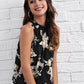 Stand Collar Sleeveless Mock-neck Floral Top
