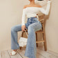 White Off Shoulder Drawstring Slim Fit Solid Top