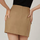 High Waist Straight Mini Skirt
