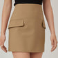 High Waist Straight Mini Skirt