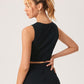 Round Neck Paper Clip Front Rib-knit Tank Top