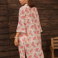 Three Quarter Print Slit Hem Floral Print Kimono