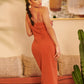 Spaghetti Strap Tie Front Single Breasted Sleeveless Cami Dress