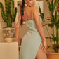 Spaghetti Strap Sleeveless Criss Cross Back Split High Dress