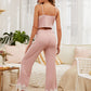 3 Pack Dusty Pink Contrast Lace Pyjama Sleepwear Set