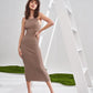 Round Neck Sleeveless Solid Slim Fit Jumper Dress