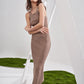 Round Neck Sleeveless Solid Slim Fit Jumper Dress
