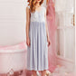 Floral Embroidery V-Neck Sleepwear Night Dress and Tie Front Robe