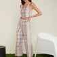 Scoop Neck Argyle Print Sleeveless Tank Top and Pants Set
