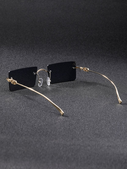 Rectangle Lens Rimless Sunglasses