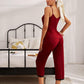 Spaghetti Strap Sleeveless Contrast Lace Split Pyjama Sleepwear Set
