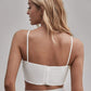 White Cutout Front Halter Slim Fit Top
