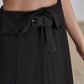 Black Split Thigh Belted High Waist Solid Skirt