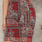 Plus Boho Lettuce Trim Tribal Patchwork Print Skirt