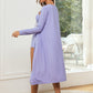 Purple Ruched Knot Cami Top with Shorts & Robe Lounge Sleepwear Set