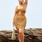 Plus Allover Floral Print Contrast Lace Sleeveless Edge Split Hem Cami Top and Skirt Set