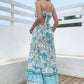 Contrast Lace Sleeveless Floral Tie Backless Cami Dress