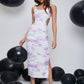Scoop Neck Open Back Split Thigh Tie Dye Sleeveless Slim Fit Dress