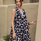 Peter Pan Collar Floral Print Sleeveless Flared Hem Dress