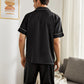 Black Contrast Piping Button Front Pyjama Sleepwear Set