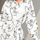 White Drop Shoulder Armand Figure Graphic Belted Shirt Dress