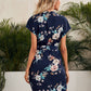 Notch Neck Belted High Low Floral Dress