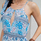 Spaghetti Strap Sleeveless Cutout Front Allover Floral Print Cami Jumpsuit