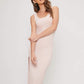Pastel Pink Sleeveless Rib-knit Split Thigh Slim Fit Dress