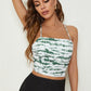 Spaghetti Strap Sleeveless Lace Up Backless Tie Dye Cami Top