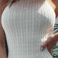 White Round Neck Sleeveless Cable Knit Jumper Dress