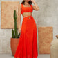 Orange Sleeveless Cut-out Crisscross Tie Back Dress