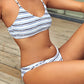 Scoop Neck Random Striped Bikini Swimsuit