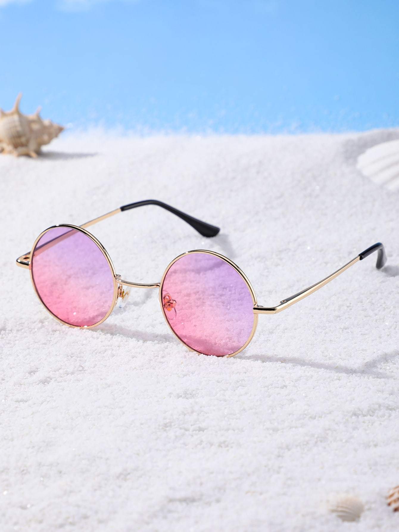 Round Boho Metal Frame UV Protected Sunglasses