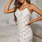 White Sleeveless Spaghetti Strap Zipper Back Cami Lounge Sleepwear Dress