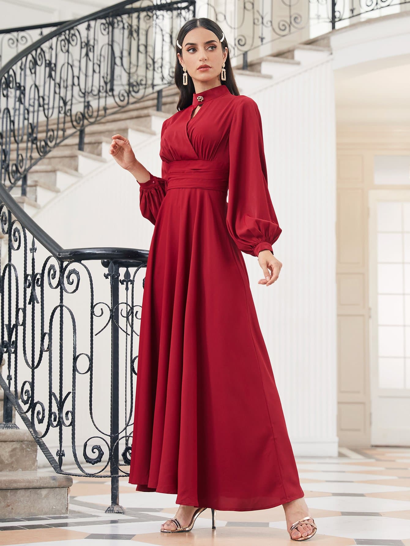 Bishop sleeve maxi clearance dress