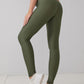 Army Green Breathable Softness Honeycomb Textured Sports Leggings
