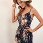 Spaghetti Strap Sleeveless Self Belted Floral Print Cami Romper