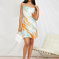 Spaghetti Strap Sleeveless Lace Up Backless Tie Dye Cami Dress