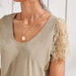 Scoop Neck Lace Sleeve Top