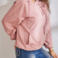 Dusty Pink Quarter Zip Drop Shoulder Hooded Jacket